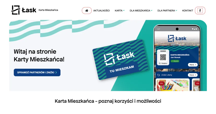 Podgląd portalu: Łaska Karta Mieszkańca