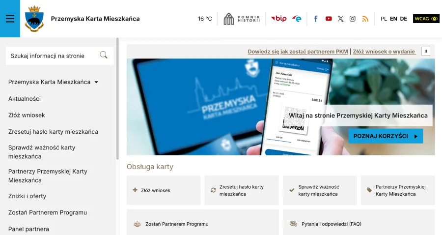 Podgląd portalu: Przemyska Karta Mieszkańca